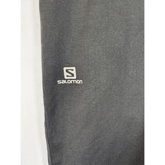 Salomon ActiLite Womens Running Leggings Black Zip Pocket Ankle Zips Size M - Picture 2 of 5